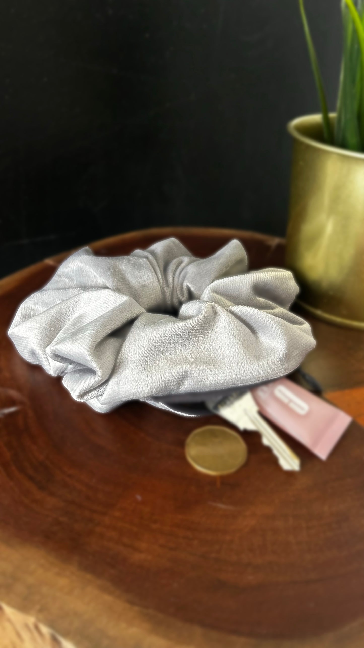 Scrunchie - Hidden Pocket - Grey